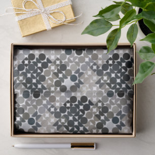 Papier Mousseline Chic Taupe Beige gris noir Cercles Brown Motif