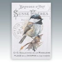 Chickadee Bird Typographie française Découpage Vin