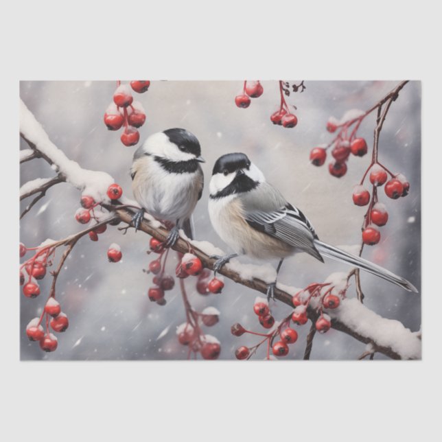Papier Mousseline Chickadees (Recto)