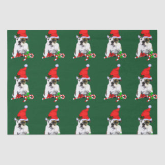 Papier Mousseline Chien à dos d'enfant à Noël à Santa Hat