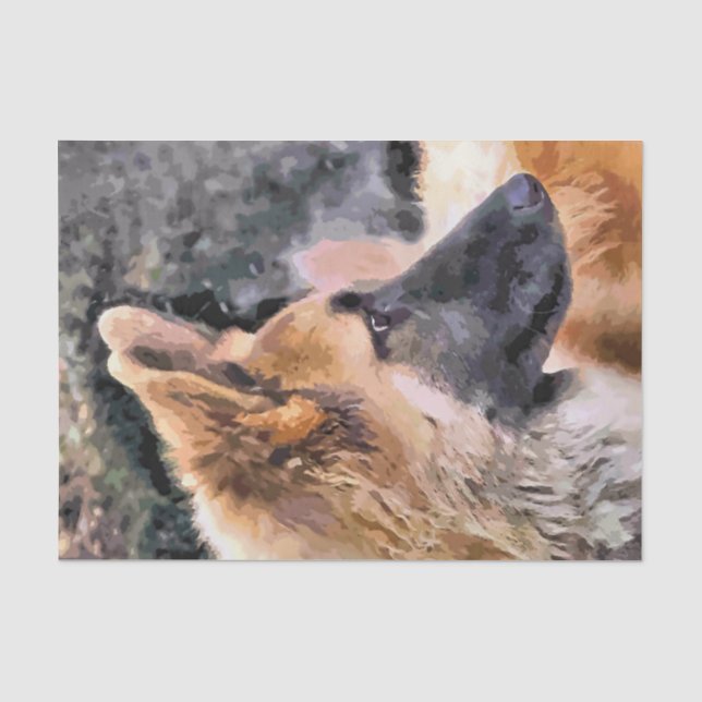 PAPIER MOUSSELINE CHIEN ALLEMAND SHEPHERD (Recto)