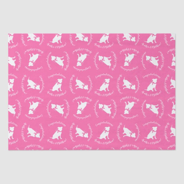 Papier Mousseline Chien Baby shower Pit Bull Puppy (Recto)