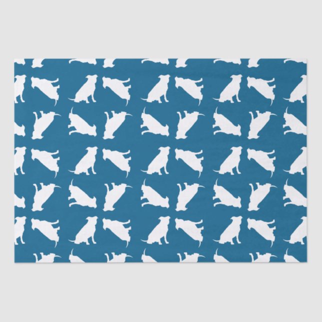 Papier Mousseline Chien Baby shower Pit Pitbull Blue Boy (Recto)