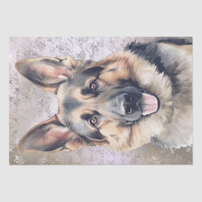 Papier Mousseline Chien berger allemand (Recto)