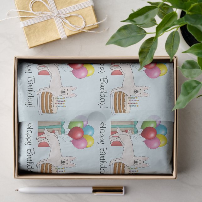 Papier Mousseline Chien berger allemand blanc Anniversaire coloré (Cadeau)
