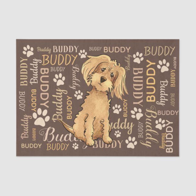 Papier Mousseline Chien Brown personnalisé (Recto)