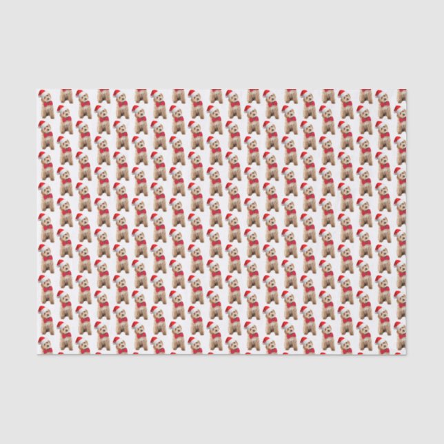 Papier Mousseline Chien de père Noël Doodle (Recto)