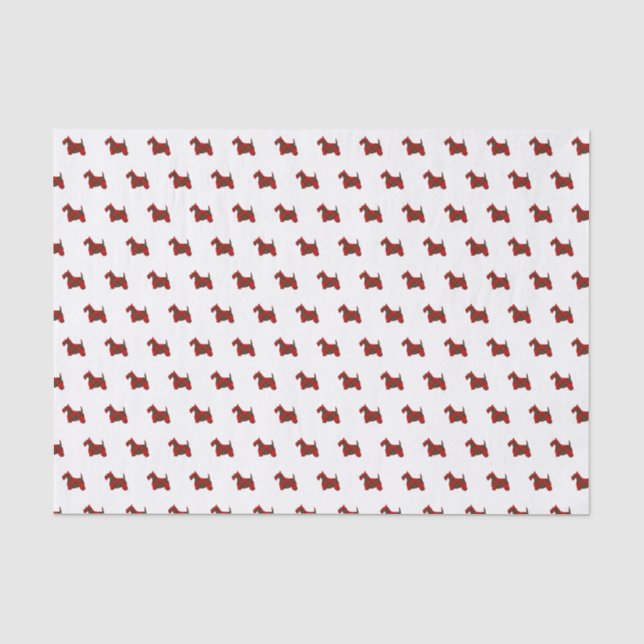 Papier Mousseline Chien de Scottie de plaid (Recto)