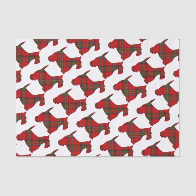 Papier Mousseline Chien de Scottie de plaid (Recto)