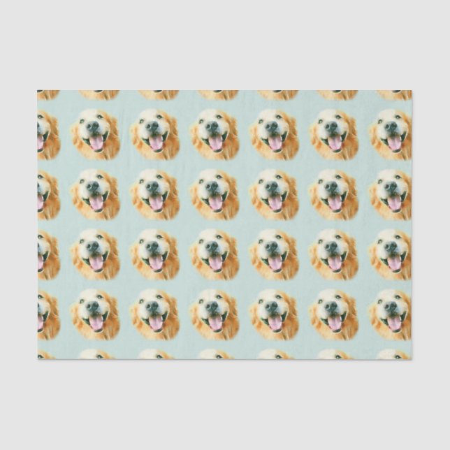 Papier Mousseline Chien de sourire de golden retriever dans (Recto)