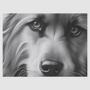 PAPIER MOUSSELINE CHIEN DE TERRIER NOIR ET BLANC