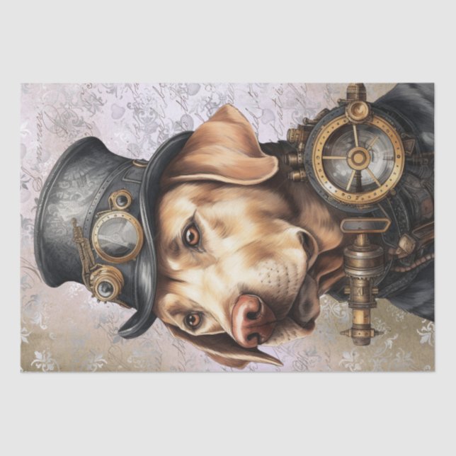 Papier Mousseline Chien du Labrador Steampunk (Recto)