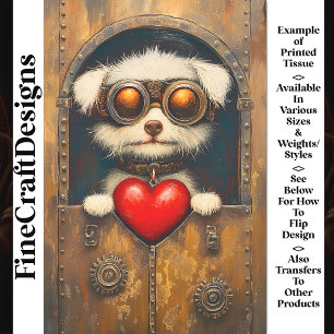Papier Mousseline Chien en peluche Fantastique Steampunk + Découpage