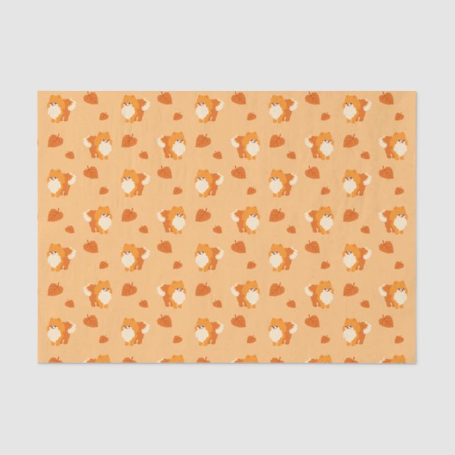 Papier Mousseline Chien mignon Kawaii Pomeranian (Recto)