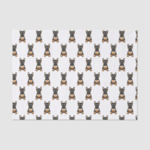 Papier Mousseline Chien noir et blanc / Motif de Chien français
