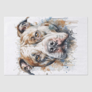 Papier Mousseline Chien Pitbull américain