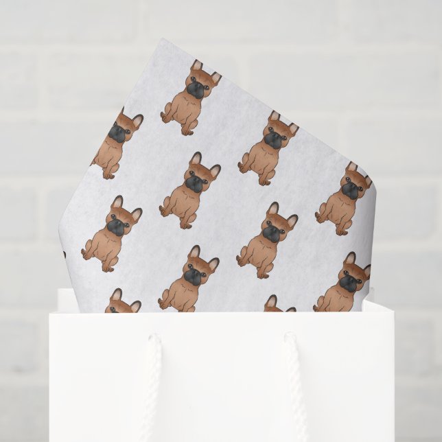 Papier Mousseline Chien rouge français / Motif de dessin animé franç (Sac cadeau)