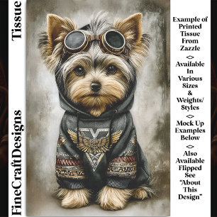 Papier Mousseline Chien urbain Steampunk mignon en sweat à capuche D