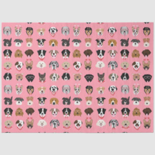 Papier Mousseline Chien Valentine Face Motif