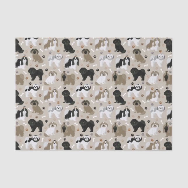 Papier Mousseline Chiens Chiens Chiens Chiens Chiens Paws et Bones T (Recto)