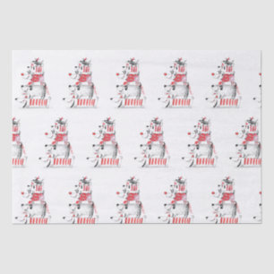 Papier Mousseline Chiens de fête sympa Joyeux Noël