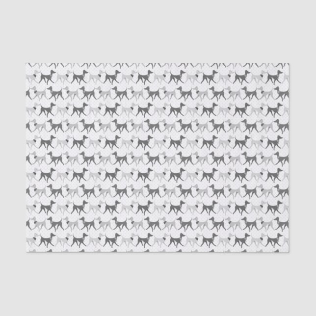 Papier Mousseline Chiens de marche noirs et blancs (Recto)