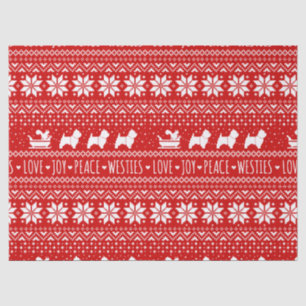 Papier Mousseline Chiens de Noël des Westis de Noël des Terriers bla