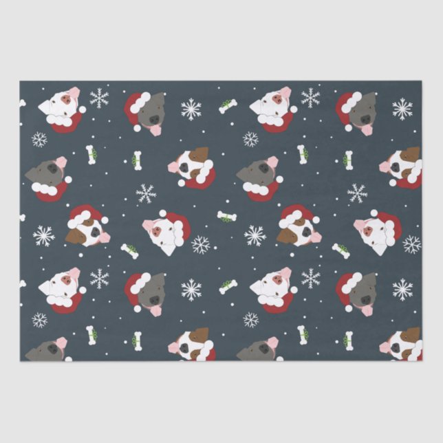 Papier Mousseline Chiens de père Noël (Recto)