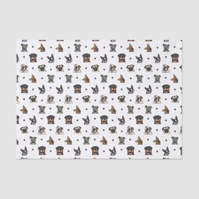 Papier Mousseline Chiens et pattes (Recto)