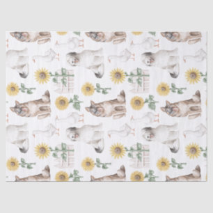 Papier Mousseline Chiens, fleurs et canards sur la page Découpage bl
