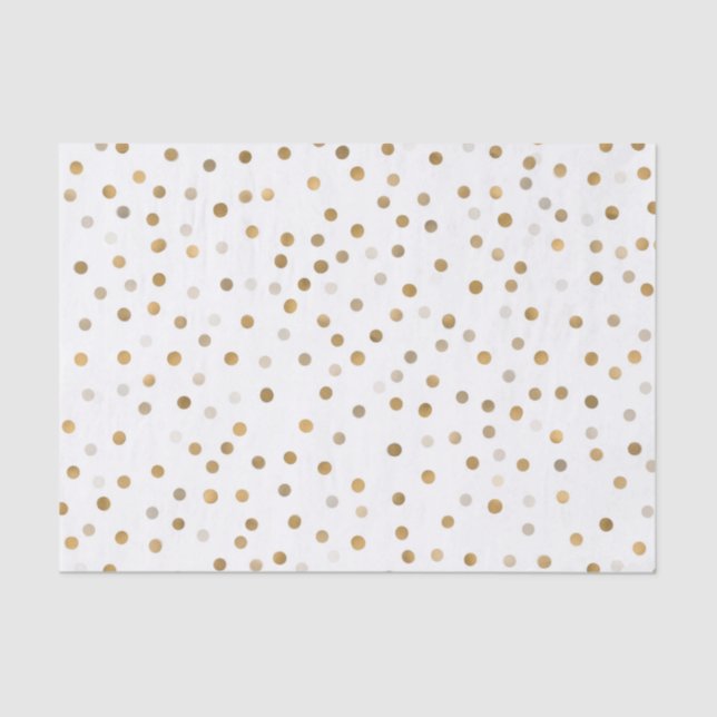 Papier Mousseline Chiffres d'or de fille Confetti Design blanc (Recto)