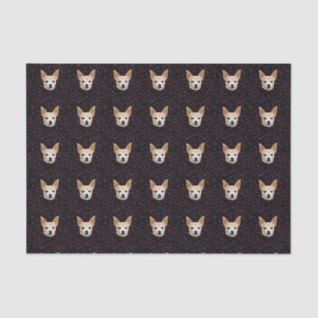 Papier Mousseline Chihuahua Chien de Cute Élégant Motif violet (Recto)