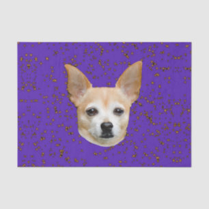 Papier Mousseline Chihuahua Chien mauve Arrière - plan Yellow Stars