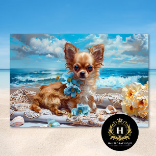 Papier Mousseline Chihuahua Dog Beach Coques de la mer Découpage de 
