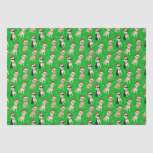 Papier Mousseline Chihuahua Santa Hat Sucre de canne vert Noël