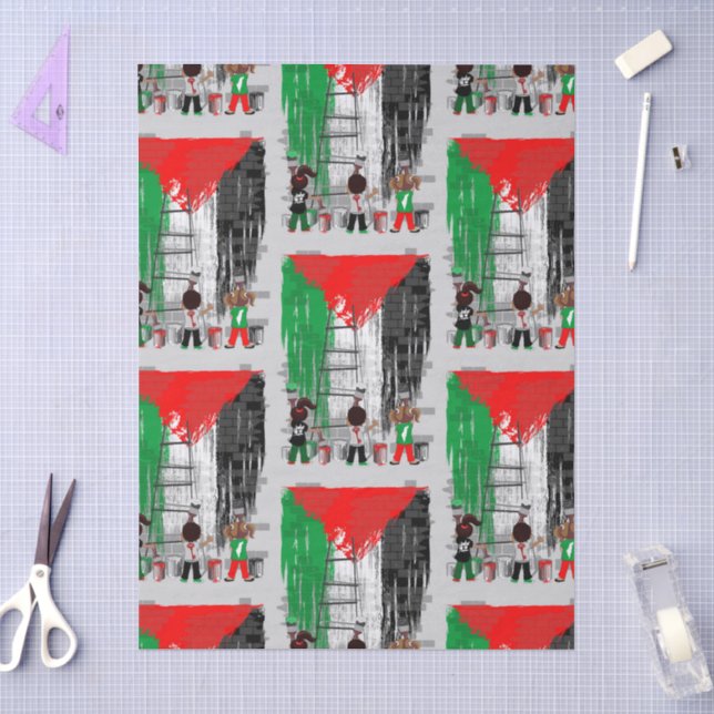 Papier Mousseline Children of Gaza Painting Palestine Flag  (Artisanat)