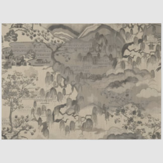 Papier Mousseline Chinese Sepia Landscape Tissue paper 