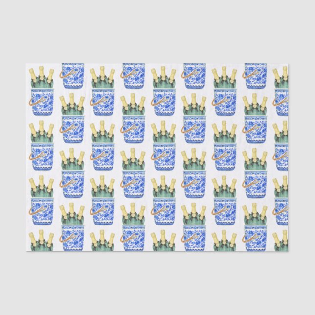 Papier Mousseline Chinoiserie Aquarelle Sac à vin (Recto)