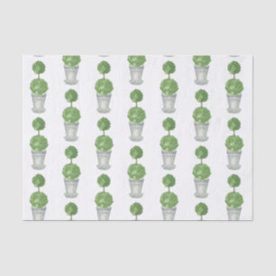 Papier Mousseline Chinoiserie Aquarelle Topiaire