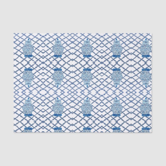 Papier Mousseline Chinoiserie Bamboo Ginger Jars   (Recto)