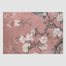Chinoiserie Dusty Arrière - plan rose cerise en fl