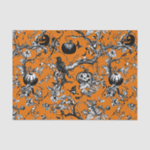 Chinoiserie Halloween Crow &Jack-O-Lantern Motif