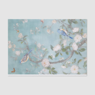 Papier Mousseline Chinoiserie Papier bleu turquoise clair