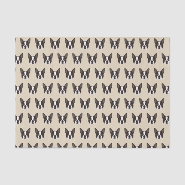 Papier Mousseline Chiot de Boston Terrier (Recto)