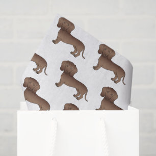 Papier Mousseline Chocolat Cheveux courts Motif de dessin de chien