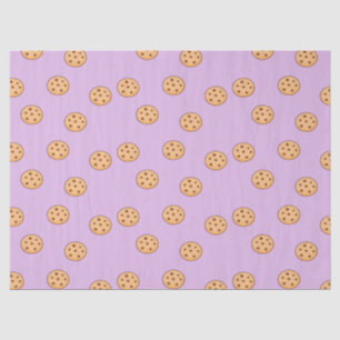 Papier Mousseline Chocolat chips biscuits d'anniversaire violet