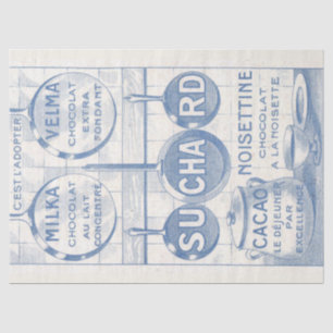 Papier Mousseline Chocolat français vintage et cuisine bleue Découpa