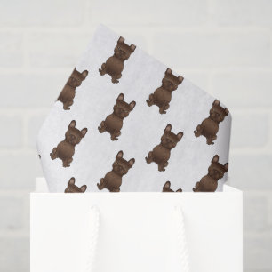 Papier Mousseline Chocolat French Bulldog / Motif Frenchie Dog