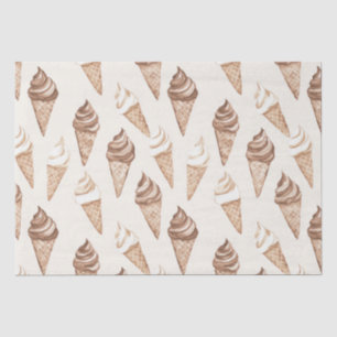 Papier Mousseline Chocolat Mocha Ice Cream Cones Anniversaire