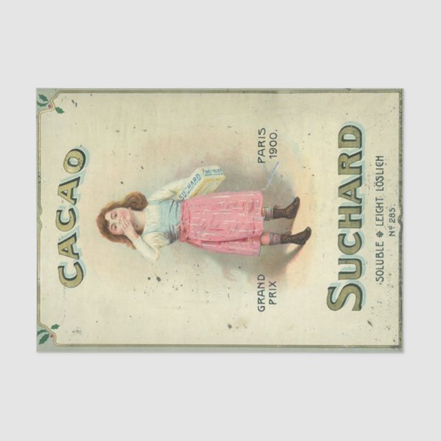 Papier Mousseline Chocolat victorien Kiss Girl Sucre (Recto)